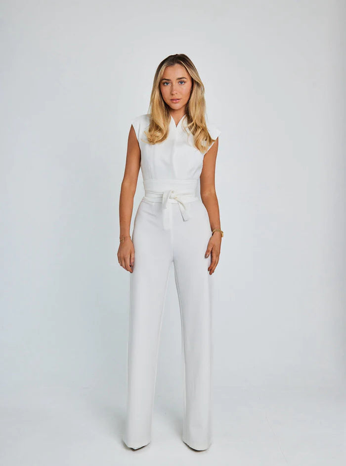 EMMA | Mouwloze Jumpsuit met Wijde Pijpen